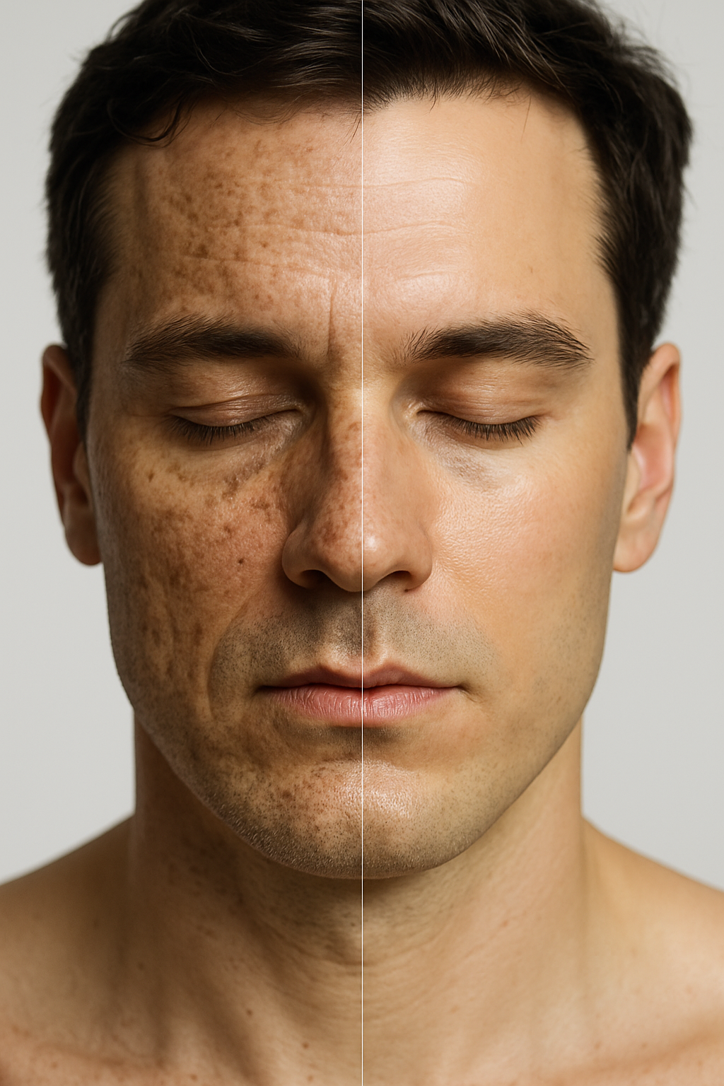 Transformación de piel antes y después